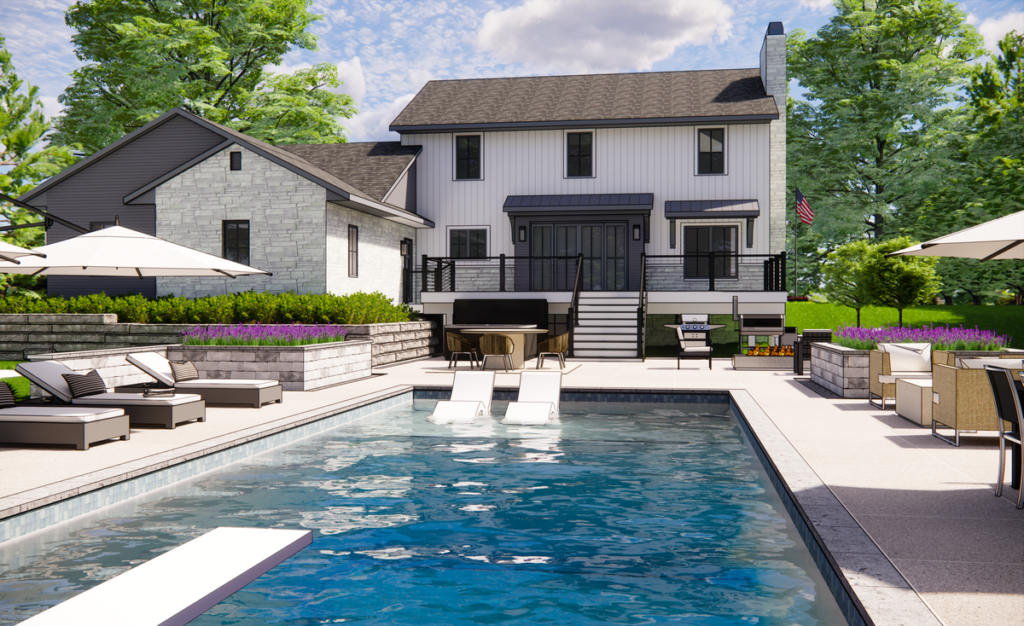 Back of a house with a pool