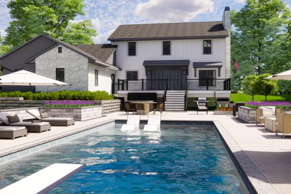 Back of a house with a pool