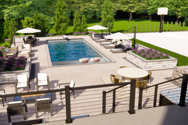View of a pool from a deck